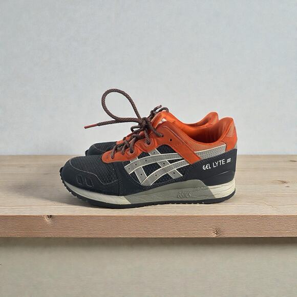 ASICS Gel Lyte III Women’s 8 Indian Ink/Orange Block Pack Split-Tongue Sneakers - Picture 2 of 9